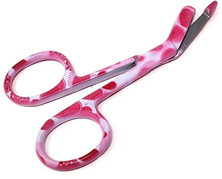 Lister Bandage Scissors 3.5 Nurse Vet Tech Gift - Made of Stainless Steel - First Aid, Used For Cutting Gauze, Tape, Clothing Bandages, Vet Wrap Adhesive Removal, Comes In Hearts Pattern, Pink