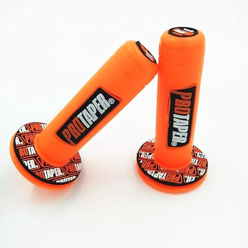 Coppia di manopole per moto Pro Taper Racing Dirt Pit Bike in gomma per manubrio morbido del freno, arancione, 11,7 x 6 cm
