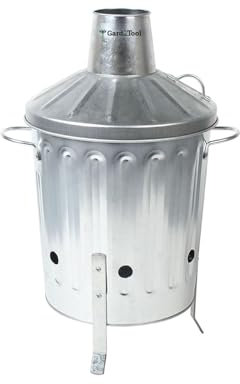 Small Medium Large Extra Large Galvanised Metal Incinerator Fire Burning Bin with Special Locking Lid ([ 15L Incinerator ])