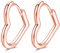 Loutade Silver Hoop Earrings for Women, 925 Sterling Silver Heart Hoop Earrings, Sleeper Huggie Heart-shape Hoop Earrings Rose Gold, Simple Cartilage Love Heart Rose Gold Hoop Earrings for Birthday