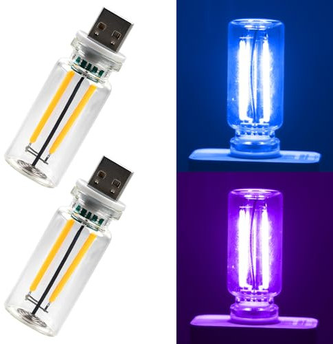 BORDEAG 2 Stück Retro-Inspired Interior Mood Lamps, Auto Atmosphäre Lichter, Usb Touch Night Light, Usb Auto Atmosphäre Lampe Retro-Autolampen Retro-Inspirierte Innenraum Ambientebeleuchtung Für Auto