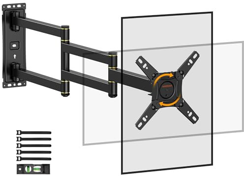 TV Wandhalterung mit 1036mm Langem Arm WHYFONE 180° Drehung Fernseher Wandhalterung Schwenkbar Ecke TV Halterung für 13-43 Zoll Flach & Curved Fernseher oder Monitor bis 25kg, max. VESA 200x200mm