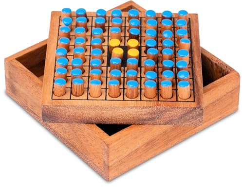 LOGOPLAY Vändbar stenen. S – för 2 spelare – spelplan 11 x 11 cm – strategispel