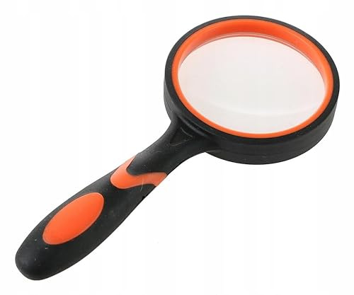 Loupe 65 mm avec grossissement x5, noire, résistante aux chocs, poignée antidérapante