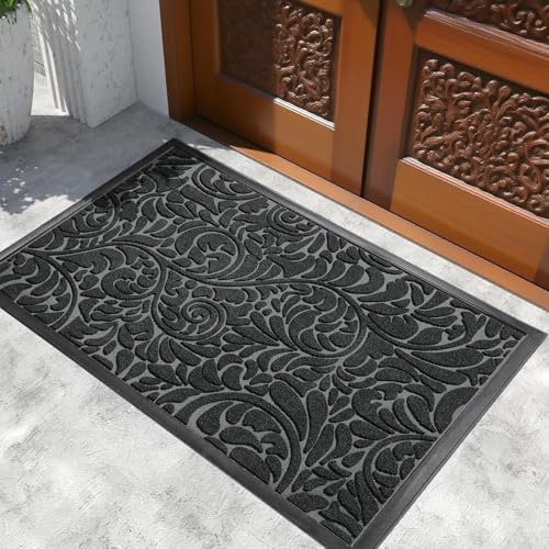 Yimobra Extra Large Door Mat 152 x 91 cm, Waterproof Sturdy Outdoor Mats for Front Door, Heavy Duty Non-Slip Doormat for Garage Patio Entryway Indoor, Easy Clean, Black