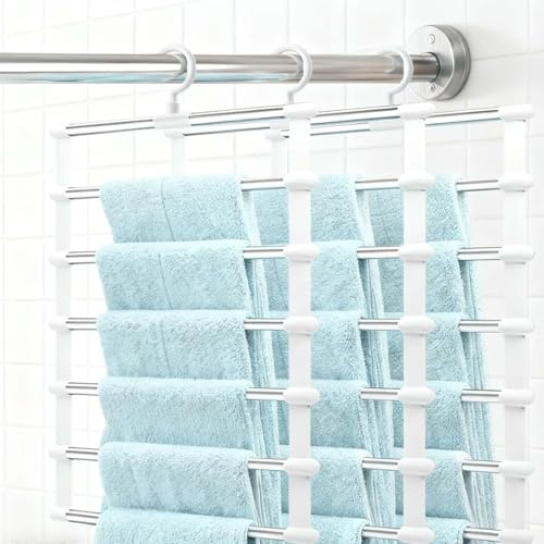 3 PCS Trouser Hangers Space Saving,Storage Solutions,Multi Layer Wardrobe Storage Organiser, Scarf Organiser for Jeans Trousers Skirts Tie Belts Scarves & Towels