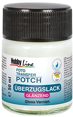 KREUL 49981 - Foto Transfer Potch Überzugslack Glänzend, Glas mit 50 ml, transparenter Schutzlack auf Wasserbasis, übertragene Bilder werden brillanter, wetterfest und geschützt
