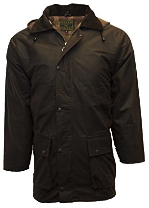 Walker & Hawkes - Veste cirée pour homme - rembourrée - chasse/campagne - marron