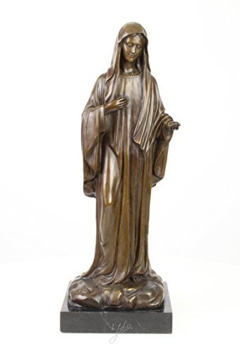 Bronsfigur brons staty skulptur Madonna Maria virgen modergud H 58,1 cm