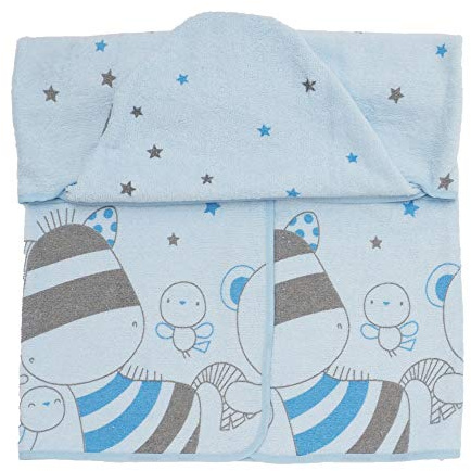 Ti TIN Toalla Bebé con Capucha 100x100 cm Azul Celeste – Algodón Suave y Absorbente – Capa de Baño Bebé Recién Nacido – Fácil Lavado y Secado Rápido