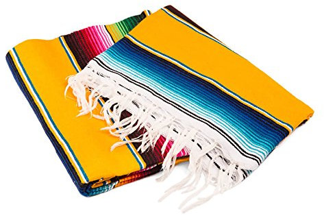 FANMEX - Fantastik - Echte mexikanischer Sarape Decke 150 x 220 cm (Gelb)