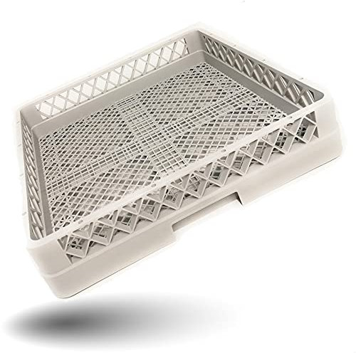 Gastronette Cesta de vajilla para cubiertos de vidrio, universal, plástico, 50x50 cm, malla fina, apilable GN Norma