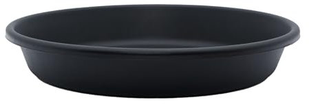 The HC Companies Sottovaso rotondo classico in plastica da 25,4 cm, per interni ed esterni, 27,3 x 27,3 x 4,4 cm, nero