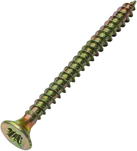 AERZETIX - Juego de 100 - Tornillo para madera - Ø2.5x30mm - Acero Latón Metal - Cabeza fresada - Huella Cruciforme Pozidriv - Color latón - C45137