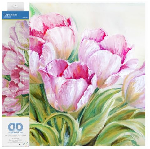 DIAMOND DOTZ 2592155 Original 5D Diamond Painting Set, Tulpen, DIY Diamant-Malerei-Kit mit runden Glitzersteinen für Erwachsene und Kinder ab 12 Jahren, Intermediate