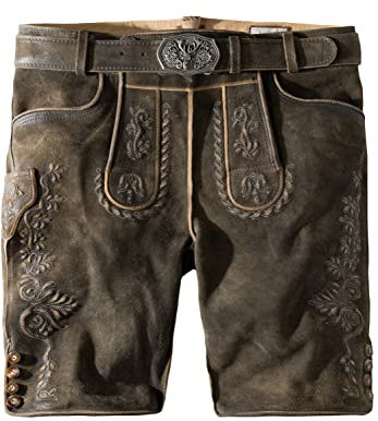Stockerpoint Herren Oliver Trachtenlederhose, Kiesel gespeckt, 52