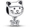 PANDORA Katze & Schleife Charm aus Sterling Silber mit Zirkonia - Kompatibel mit PANDORA Moments Armbänder