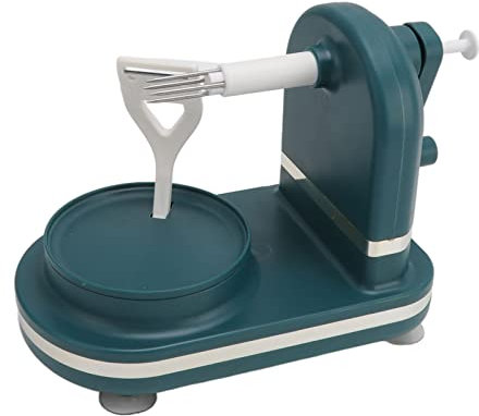 Sbucciatore di Mele Manuale, Sbucciatore di Pere a Manovella Rotante con Base di Aspirazione Antiscivolo Lama in Acciaio Inossidabile Taglia Mele Pela Frutta per Patate Verdure (Verde Scuro)
