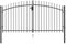 Homgoday Fence Gate Double Door with Spike Top Steel 3x1.5 m Black, Garden Gate Driveway Fence, Outdoor Garden Yard Patio Entrance Way Door Security Barrier
