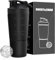 ROCKY&CHAO Shaker Proteinshake 700+200ml Edelstahl Eiweiß Becher mit Pulverfach und Kugel Body Nutrition Wasserflasche Protein-Shaker für Outdoor Enthusiasten Sport Fitness(mit Schnappdeckel |Schwarz)