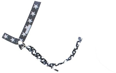 Halfter Zügel Set Zaumzeug Pferdegeschirr anthrazit grau Sterne Holzpferd Voltigierpferd