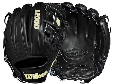 WILSON A2000 Infield Baseball Gloves, Guanto Unisex Adulto, Nero/Giallo, 11.50