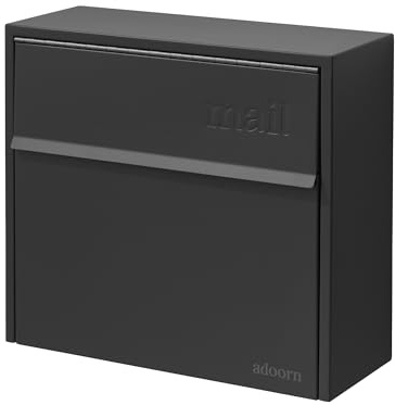 adoorn Wall Mount Mailbox - Small, Anti-Theft Locking Mailbox, Weatherproof Mailboxes for Outside The House, 13.5 H x 15 L x 5.5 D (Black)