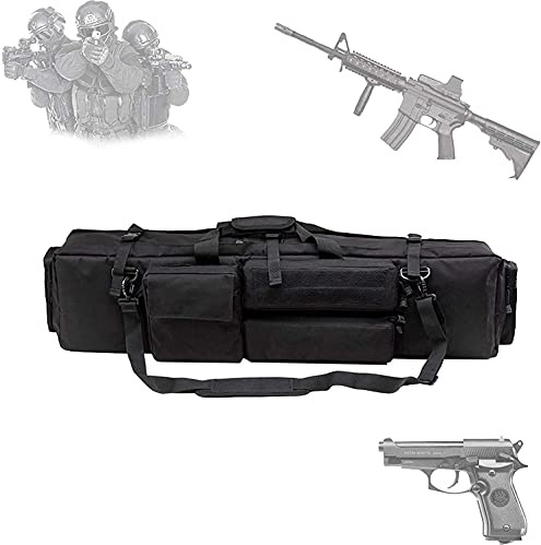 Rifle Case Tactical Rifle Case Double Rifle Case,39 Inch Soft Padded Tactical Carbine Gun Bag Pistol Airsoft Sniper Shotgun Long Gun Firearm Military Transportation Lockable Hunting Equipment Carry B