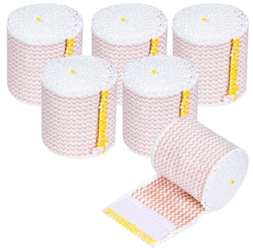 Elastische Bandage Kompressionsbinde Rolle 6 Stück Dehnbare Sportbandage Wrap Elastische Selbstklebender Binde für Handgelenke Ellenbogen Sportverletzungen