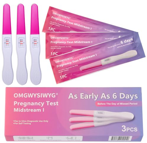 OMGWYSIWYG Pregnancy Test Early Detection, 3 Pack, 10 MIU/mL