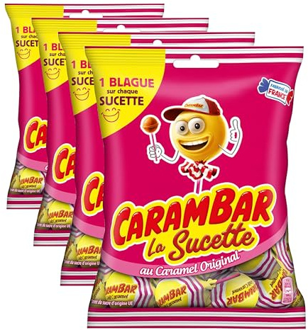 Carambar Bonbon Sucettes Caramel 84 g (Lot de 4)