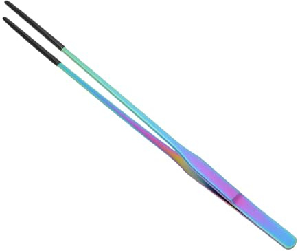 CAPASTEC Reptile Feeding Tongs, Stainless Steel Lizard Feeding Tongs, Aquarium Straight Feeding Tweezers for Reptiles W/Rubber Tip, Terrarium Feeding Tongs for Gecko,10.83, Assorted Color
