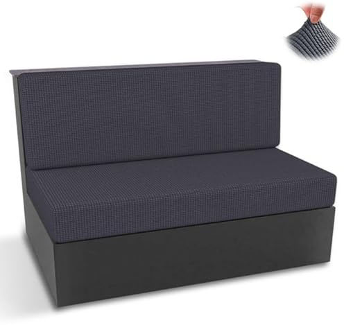 2 fundas elásticas para asientos de caravanas, fundas lavables de tapicería y cojines para caravanas, color gris oscuro