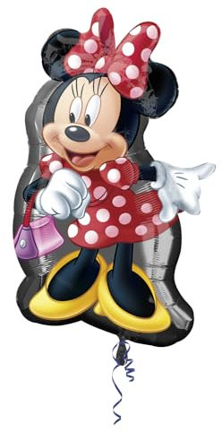 Amscan 2637401 - Super Shape Folienballon Minnie, Größe 48 x 81 cm, Heliumballon, Geburtstag, Dekoration