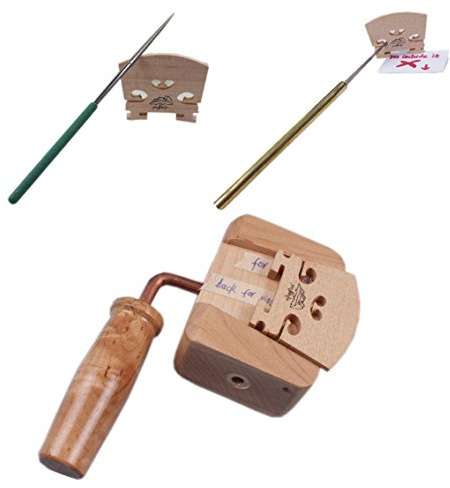 Yinfente Violin Bridge Hold Clamp Violin Tools Bridge Knife Cutter String Slot Files Luthier Tools Violin Guitar Tool (Clamp & Knife & Files)
