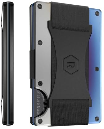 The Ridge Portefeuille Forged Carbon en Carbone forgé – Portefeuille Ultra léger avec bloqueur RFID, Burnt Titanium, Titane brûlé, RFID