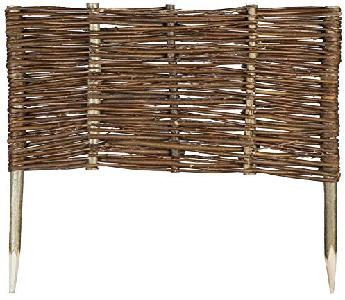 Weide Beeteinfassung in 16 Größen Weidenzaun Rasenkante Beetbegrenzung Steckzaun imprägniert mit Buchepflöcken für leichtes Einsetzen Palisade Länge: 60 cm Höhe: 30 cm