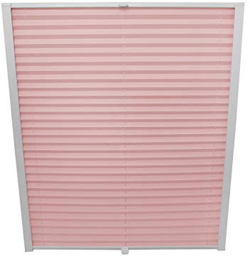 ondeco Dachfenster Plissee zum Bohren passend für Velux Fenster Plisseerollo Faltrollo verspannt Zubehör Rosa MK04 - B: 61,3cm x H: 79,5cm