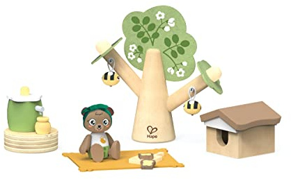 Hape Green Planet - Penny e il Picnic delle api - Set di gioco per piccoli amanti della natura dai 3 anni in su con personaggi, arnia e set picnic
