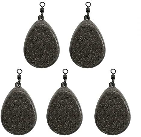 DONGKER Bleie Swivel Flat Pear, 5 Stück Karpfenangeln Gewichte Birne, Angelblei Karpfen Gewichte für Karpfenangelzubehör, 1,1 oz/1,5 oz/2 oz/2,5 oz/2,9 oz/3,5 oz