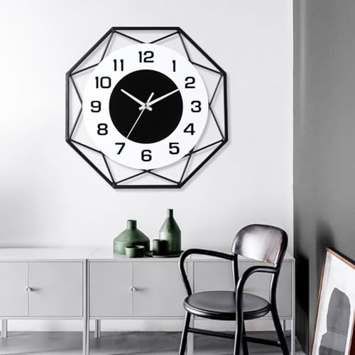 SIN&MI Metal Large Wall Clocks Decor Modern Silent Big Wall Clock Non Ticking Battery Operated Quartz Clock for for Living room Kitchen Bedroom Decorative Bathroom Outdoor Indoor 13 Inch