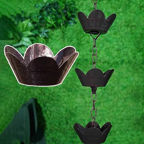 NUNETH Regenkette Regenketten für Draußen, Dekorative Regenfängerkette aus Metall mit Haken, Nach Hause Austauschbares Dachrinnen-Fallrohr, 3,3 Fuß 6,5 Fuß 8,5 Fuß 10 Fuß Lang (Size : 3.6m/10.4ft)