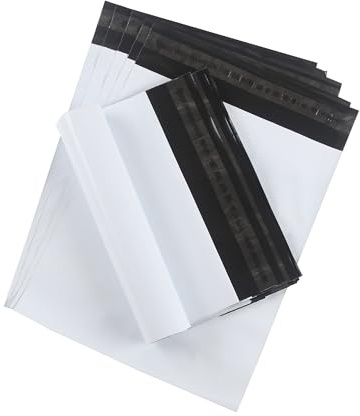 huruirui 50x60cm/25pcs Enveloppe Plastique Expedition Blanc Grandes Emballage Colis Vinted Sac de Courrier Pochettes Enveloppes Plastiques Auto-Adhésive Inviolables et Imperméables Sacs d'expédition