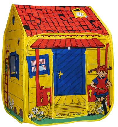 Pippi lång strumpa, lektält popup - klassiskt lekhus för barn - barntält för flickor och pojkar - plast och tyg - ålder 3
