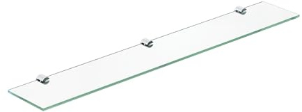 AQUABATOS Etagère Murale en Verre de sécurité trempé de 6 mm，Tablette Salle de Bain 70 x 11 cm