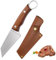 Doklasu Japanese Small Chefs Knife 4 inch Full Tang Kitchen Knvies Handmade Forged BBQ Knife High Carbon Steel Meat Knife with Sheath and Wooden Handle