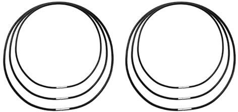 VARKAGE 6 Stück Lederkette Herren, Damen, Unisex - Schwarz Wachs Lederkette mit Kupferverschluss - 40/45/50/55Cm