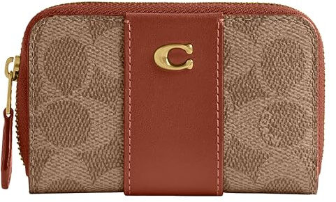 Coach Petit étui zippé pour femme - Pochettes pour cartes de voyageurs, B4/caramel clair, taille unique, B4/Caramel brun clair, Taille unique