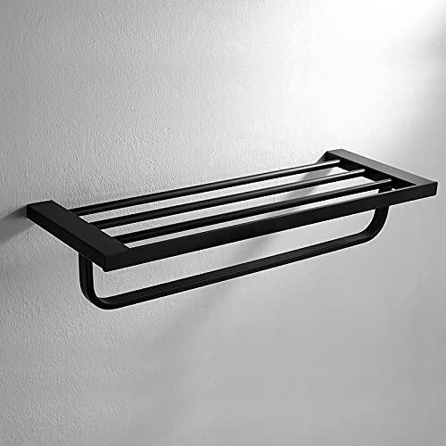 Handdukstorkar Handdukshängare för badrum Väggmonterad handdukshållare, badhanddukshållare, mattsvart hopfällbar väggmonterad 60 cm handdukshållare för badrum, handdukshylla/Sty
