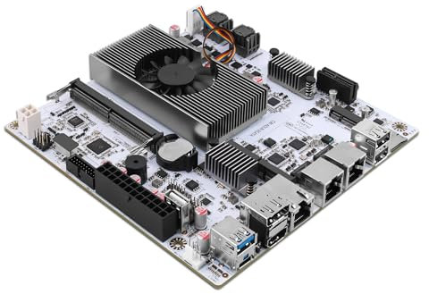 CWWK NAS Motherboard 8 Bay mit 10GbE RJ45, N355 CPU Mini ITX PC Mainboard Weiß M8 (N305 Upgrade), 2 x NVMe, Dual 2.5GbE LAN, M.2 WiFi, USB-C, DDR5 32GB RAM 1TB SSD, PCIe x1, TF